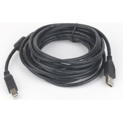 CABLU USB GEMBIRD pt. imprimanta, USB 2.0 (T) la USB 2.0 Type-B (T), 4.5m, conectori auriti, negru, "CCP-USB2-AMBM-15" (timbru v