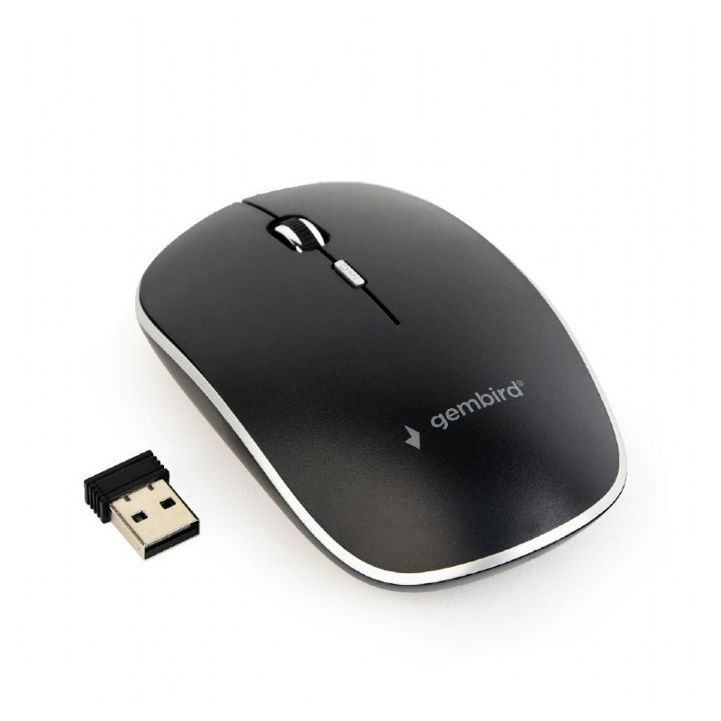 MOUSE GEMBIRD, PC sau NB, wireless, 2.4GHz, optic, 1600 dpi, butoane/scroll 4/1, , negru, "MUSW-4B-01" (timbru verde 0.18 lei)