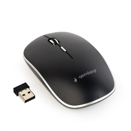 MOUSE GEMBIRD, PC sau NB, wireless, 2.4GHz, optic, 1600 dpi, butoane/scroll 4/1, , negru, "MUSW-4B-01" (timbru verde 0.18 lei)