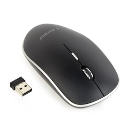 MOUSE GEMBIRD, PC sau NB, wireless, 2.4GHz, optic, 1600 dpi, butoane/scroll 4/1, , negru, "MUSW-4B-01" (timbru verde 0.18 lei)