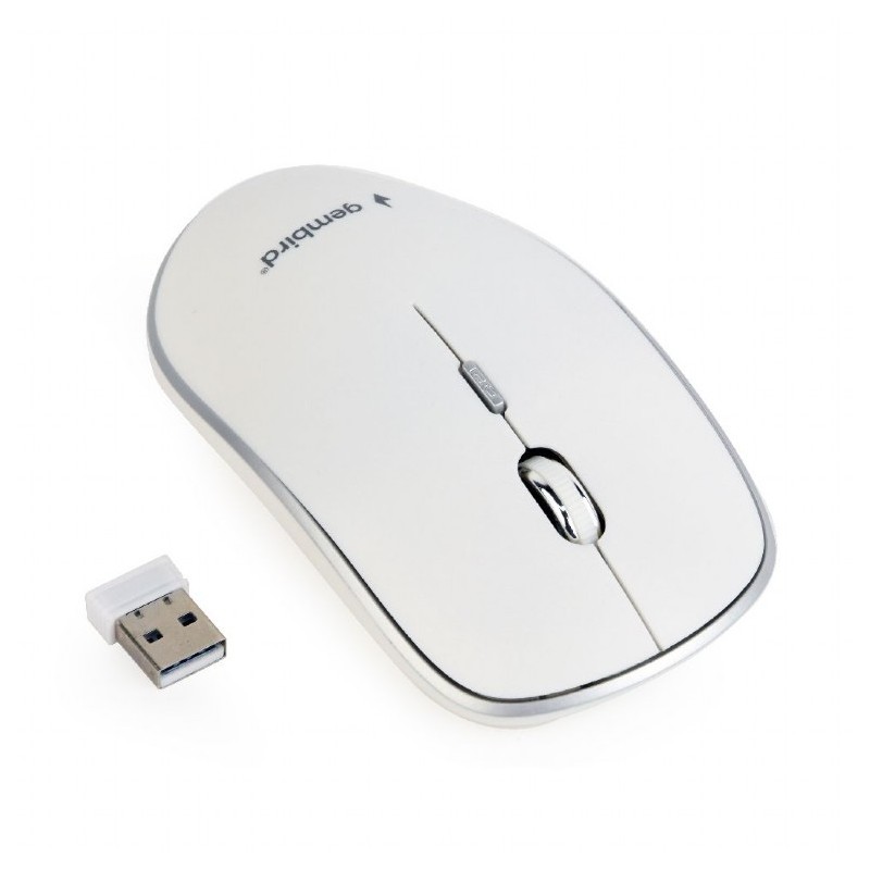 MOUSE GEMBIRD, PC sau NB, wireless, 2.4GHz, optic, 1600 dpi, butoane/scroll 4/1, , alb, "MUSW-4B-01-W" (timbru verde 0.18 lei)