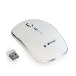 MOUSE GEMBIRD, PC sau NB, wireless, 2.4GHz, optic, 1600 dpi, butoane/scroll 4/1, , alb, "MUSW-4B-01-W" (timbru verde 0.18 lei)