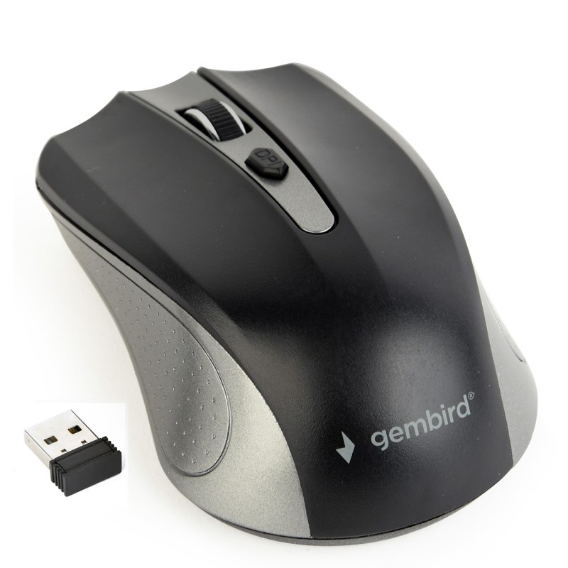 MOUSE GEMBIRD, PC sau NB, wireless, 2.4GHz, optic, 1600 dpi, butoane/scroll 4/1, , negru / gri, "MUSW-4B-04-GB" (timbru verde 0.