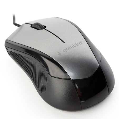 MOUSE GEMBIRD, PC sau NB, cu fir, USB, optic, 1600 dpi, butoane/scroll 6/1, , negru / gri, "MUS-6B-01-BG" (timbru verde 0.18 lei