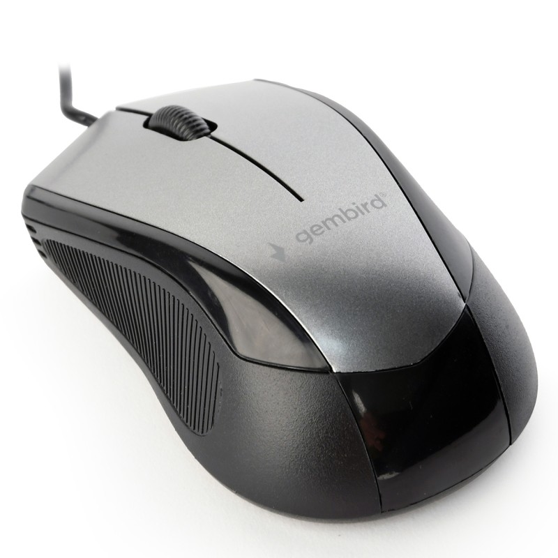MOUSE GEMBIRD, PC sau NB, cu fir, USB, optic, 1600 dpi, butoane/scroll 6/1, , negru / gri, "MUS-6B-01-BG" (timbru verde 0.18 lei