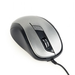 MOUSE GEMBIRD, PC sau NB, cu fir, USB, optic, 1600 dpi, butoane/scroll 6/1, , negru / gri, "MUS-6B-01-BG" (timbru verde 0.18 lei