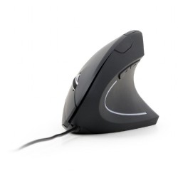 MOUSE GEMBIRD, PC sau NB, cu fir, USB, optic, 3200 dpi, butoane/scroll 6/1, ergonomic, negru, "MUS-ERGO-01" (timbru verde 0.18 l