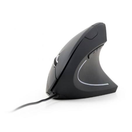 MOUSE GEMBIRD, PC sau NB, cu fir, USB, optic, 3200 dpi, butoane/scroll 6/1, ergonomic, negru, "MUS-ERGO-01" (timbru verde 0.18 l