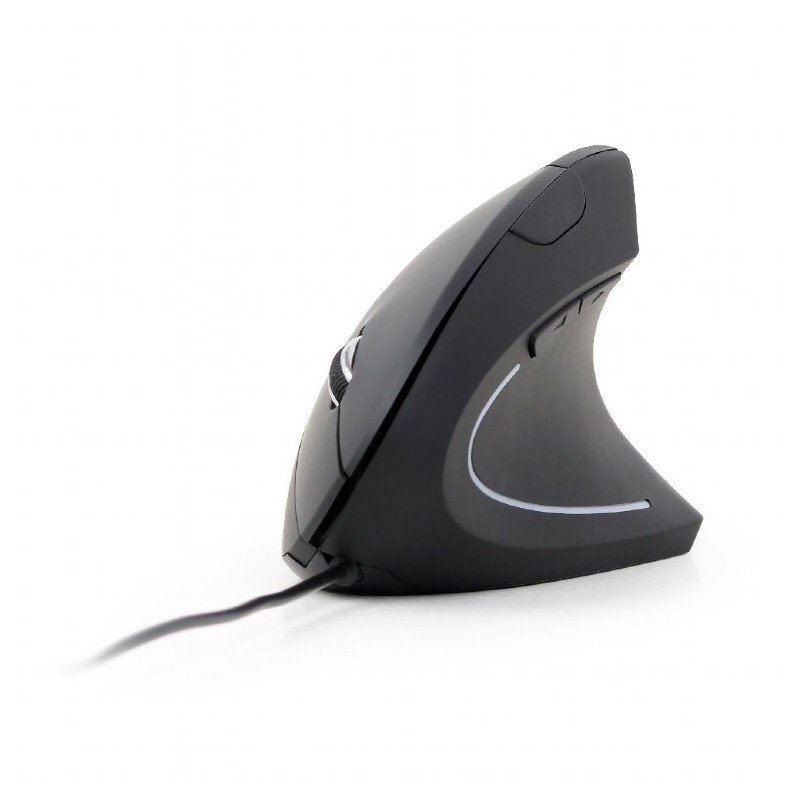 MOUSE GEMBIRD, PC sau NB, cu fir, USB, optic, 3200 dpi, butoane/scroll 6/1, ergonomic, negru, "MUS-ERGO-01" (timbru verde 0.18 l