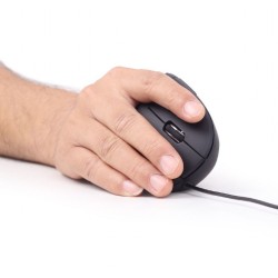 MOUSE GEMBIRD, PC sau NB, cu fir, USB, optic, 3200 dpi, butoane/scroll 6/1, ergonomic, negru, "MUS-ERGO-01" (timbru verde 0.18 l