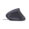 MOUSE GEMBIRD, PC sau NB, cu fir, USB, optic, 3200 dpi, butoane/scroll 6/1, ergonomic, negru, "MUS-ERGO-01" (timbru verde 0.18 l