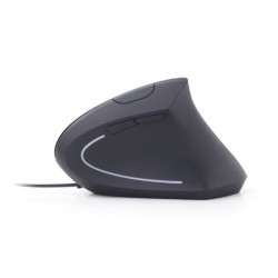 MOUSE GEMBIRD, PC sau NB, cu fir, USB, optic, 3200 dpi, butoane/scroll 6/1, ergonomic, negru, "MUS-ERGO-01" (timbru verde 0.18 l