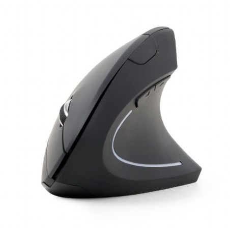 MOUSE GEMBIRD, PC sau NB, wireless, 2.4GHz, optic, 1600 dpi, butoane/scroll 6/1, ergonomic, negru, "MUSW-ERGO-01" (timbru verde 