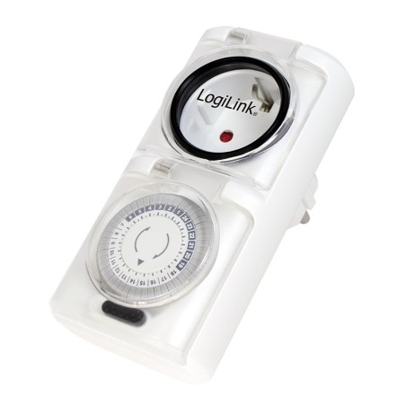 PRIZA inteligenta LOGILINK, Schuko x 1, conectare prin Schuko (T), 16 A, protectie copii, protectie stropire cu apa, alb, "ET000