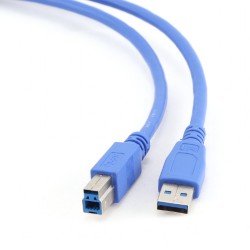 CABLU USB GEMBIRD pt. imprimanta, USB 3.0 (T) la USB 3.0 Type-B (T), 3m, conectori auriti, albastru, "CCP-USB3-AMBM-10" (timbru 