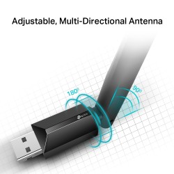 ADAPTOR RETEA TP-LINK AC600, extern wireless 2.4 GHz | 5 GHz, USB 2.0, port, 433 Mbps, antena externa x 1, "Archer T2U Plus" (ti