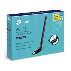 ADAPTOR RETEA TP-LINK AC600, extern wireless 2.4 GHz | 5 GHz, USB 2.0, port, 433 Mbps, antena externa x 1, "Archer T2U Plus" (ti