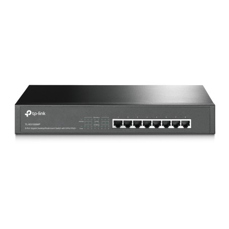 SWITCH TP-LINK POE  8 porturi Gigabit (8 PoE), IEEE 802.3af, carcasa metalica "TL-SG1008MP" (timbru verde 2 lei)