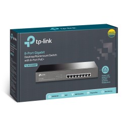 SWITCH TP-LINK POE  8 porturi Gigabit (8 PoE), IEEE 802.3af, carcasa metalica "TL-SG1008MP" (timbru verde 2 lei)