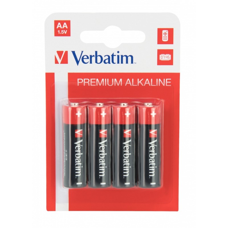 BATERIE VERBATIM  AA (R6), 1.5V alcalina,  4 buc., "49921" (timbru verde 0.32 lei)