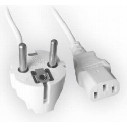 CABLU alimentare GEMBIRD 1.8m, intrare Shucko, iesire C13, 10A, certificare VDE, bulk, white, "PC-186W-VDE" (timbru verde 0.18 l