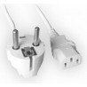 CABLU alimentare GEMBIRD 1.8m, intrare Shucko, iesire C13, 10A, certificare VDE, bulk, white, "PC-186W-VDE" (timbru verde 0.18 l