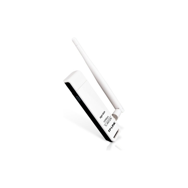 ADAPTOR RETEA TP-LINK , extern wireless 2.4 GHz, USB 2.0, port, 150 Mbps, antena externa detasabila x 1, "TL-WN722N" (timbru ver