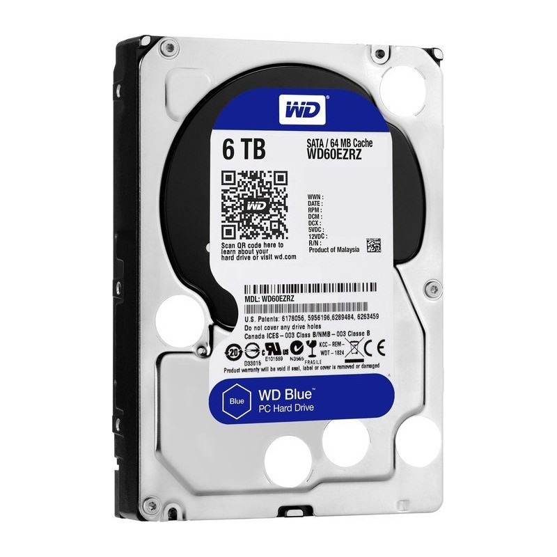 HDD WD 6 TB, Blue, 5.400 rpm, buffer 256 MB, pt. desktop PC, "WD60EZAZ"