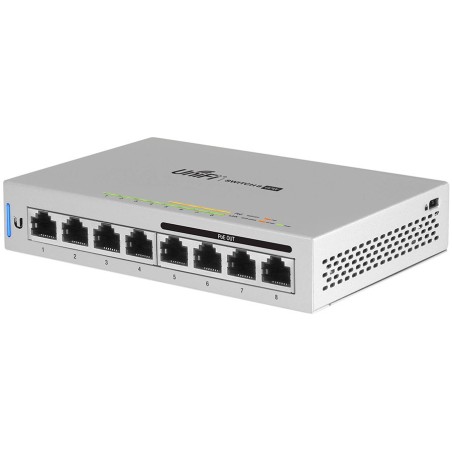 SWITCH PoE UBIQUITI, "UNIFI SWITCH 8"port Gigabit x 8, unmanaged, nerackabil, carcasa metalica, "US-8-60W-EU" (timbru verde 2 le