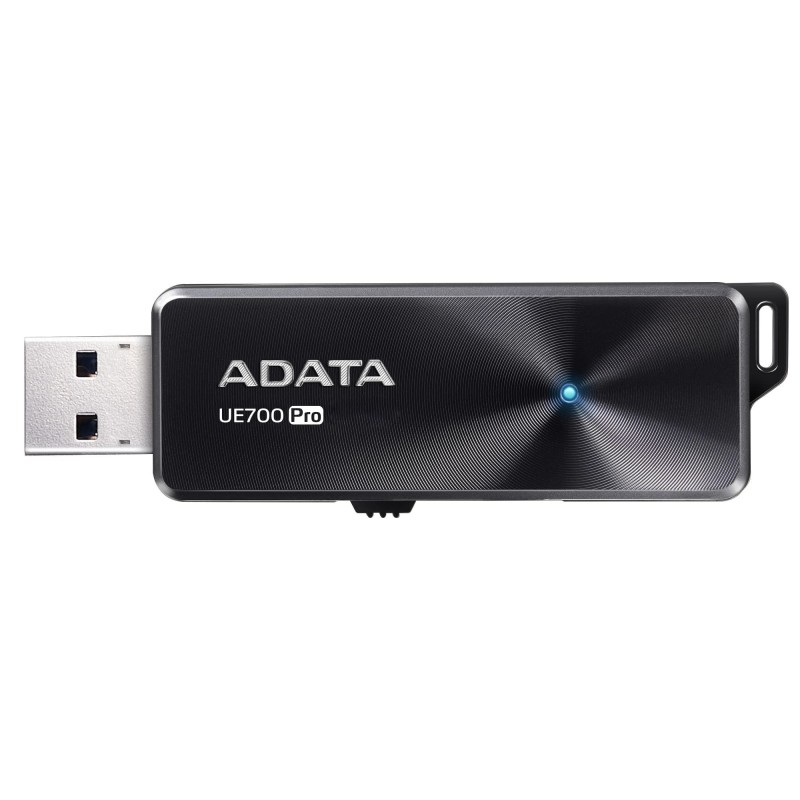 MEMORIE USB 3.2 ADATA 128 GB, retractabila, carcasa aluminiu, negru, "AUE700PRO-128G-CBK" (timbru verde 0.03 lei)