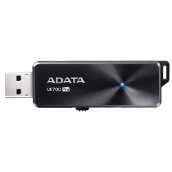 MEMORIE USB 3.2 ADATA 128 GB, retractabila, carcasa aluminiu, negru, "AUE700PRO-128G-CBK" (timbru verde 0.03 lei)