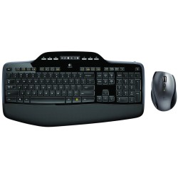 KIT wireless LOGITECH, tastatura wireless multimedia, palm rest, display LCD  + mouse wireless, 6 butoane "M705", 1 singur recei