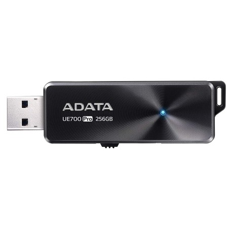 MEMORIE USB 3.2 ADATA 256 GB, retractabila, carcasa aluminiu, negru, "AUE700PRO-256G-CBK" (timbru verde 0.03 lei)