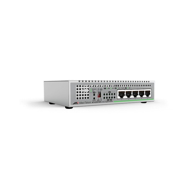 SWITCH ALLIED TELESIS, GS910/5, porturi Gigabit x 5, unmanaged, carcasa metalica, "AT-GS910/5-50" (timbru verde 2 lei)