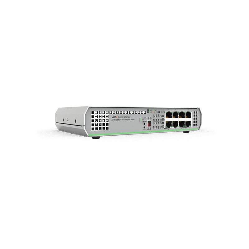 SWITCH ALLIED TELESIS, GS910/8, porturi Gigabit x 8, unmanaged, carcasa metalica, "AT-GS910/8-50" (timbru verde 2 lei)