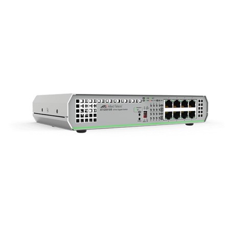 SWITCH ALLIED TELESIS, GS910/8, porturi Gigabit x 8, unmanaged, carcasa metalica, "AT-GS910/8-50" (timbru verde 2 lei)