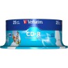 CD-R VERBATIM  700MB, 80min, viteza 52x,  25 buc, spindle, printabil, "AZO Wide Inkjet Printable" "43439/261909"