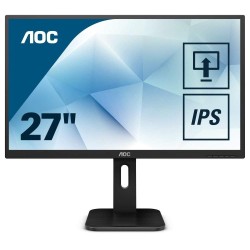 MONITOR AOC 27", home, office, IPS, Full HD (1920 x 1080), Wide, 250 cd/mp, 5 ms, VGA, DVI, HDMI, DisplayPort, "27P1" (timbru ve