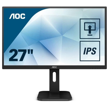 MONITOR AOC 27", home, office, IPS, Full HD (1920 x 1080), Wide, 250 cd/mp, 5 ms, VGA, DVI, HDMI, DisplayPort, "27P1" (timbru ve
