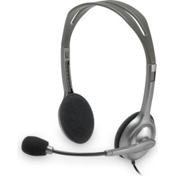 CASTI Logitech, "H110", cu fir, standard, utilizare multimedia, call center, microfon pe brat, conectare prin Jack 3.5 mm x 2, g