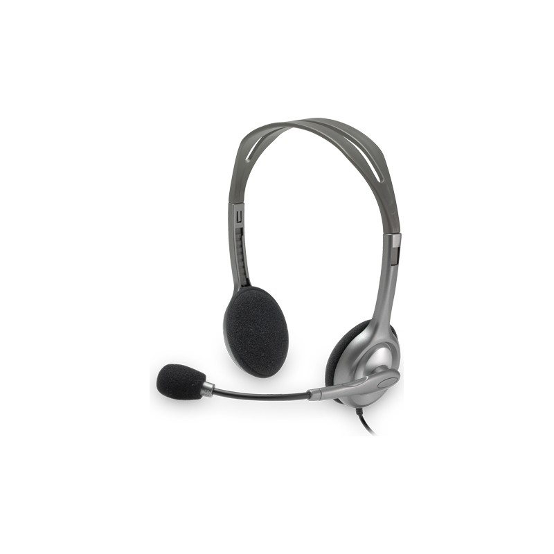 CASTI Logitech, "H110", cu fir, standard, utilizare multimedia, call center, microfon pe brat, conectare prin Jack 3.5 mm x 2, g