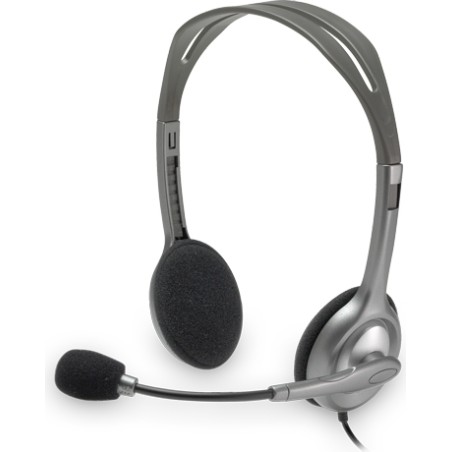CASTI Logitech, "H110", cu fir, standard, utilizare multimedia, call center, microfon pe brat, conectare prin Jack 3.5 mm x 2, g