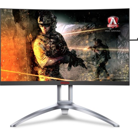 MONITOR AOC 27" gaming, VA, WQHD (2560 x 1440), Wide, curbat, 400 cd/mp, 1 ms, VGA, HDMI x 2, DisplayPort x 2, "AG273QCX" (timbr