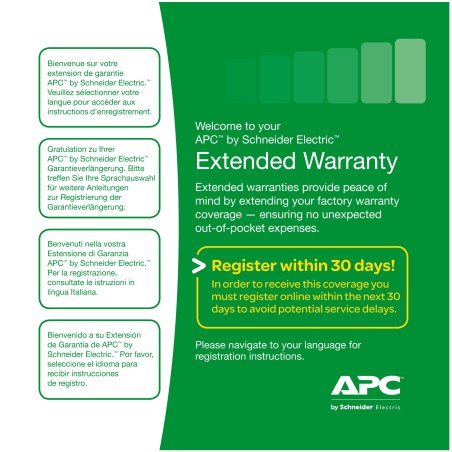 Extensie garantie APC 1 an pentru produs nou valabila pentru accesoriiAPC "WBEXTWAR1YR-AC-03"