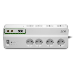 PRELUNGITOR APC, Schuko x 8, conectare prin Schuko (T), RJ-11 x 2, coaxial x 2, cablu 3 m, 10 A, protectie supratensiune, protec