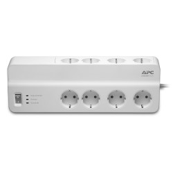 PRELUNGITOR APC, Schuko x 8, conectare prin Schuko (T), cablu 2 m, 10 A, protectie supratensiune, alb, "PM8-GR" (timbru verde 0.