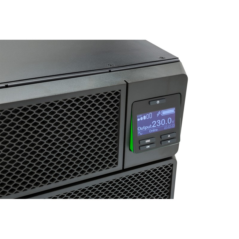 UPS APC, "Smart-UPS SRT", Online cu sinusoida pura, rack, 10000VA/10000W, AVR, IEC x 10, 1 x baterie APCRBC140, display LCD, bac