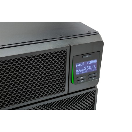 UPS APC, "Smart-UPS SRT", Online cu sinusoida pura, rack, 10000VA/10000W, AVR, IEC x 10, 1 x baterie APCRBC140, display LCD, bac