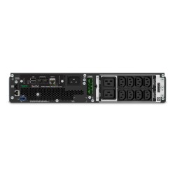 UPS APC, "Smart-UPS SRT", Online cu sinusoida pura, rack, 2200VA/1980W, AVR, IEC x 10, 1 x baterie APCRBC141, display LCD, back-