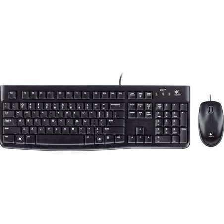 KIT wired LOGITECH USB, tastatura + mouse optic 1000dpi, 3 butoane "B110", black, "MK120" "920-002563"  (timbru verde 0.8 lei)